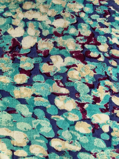 Patterned fabric with blue and beige colors