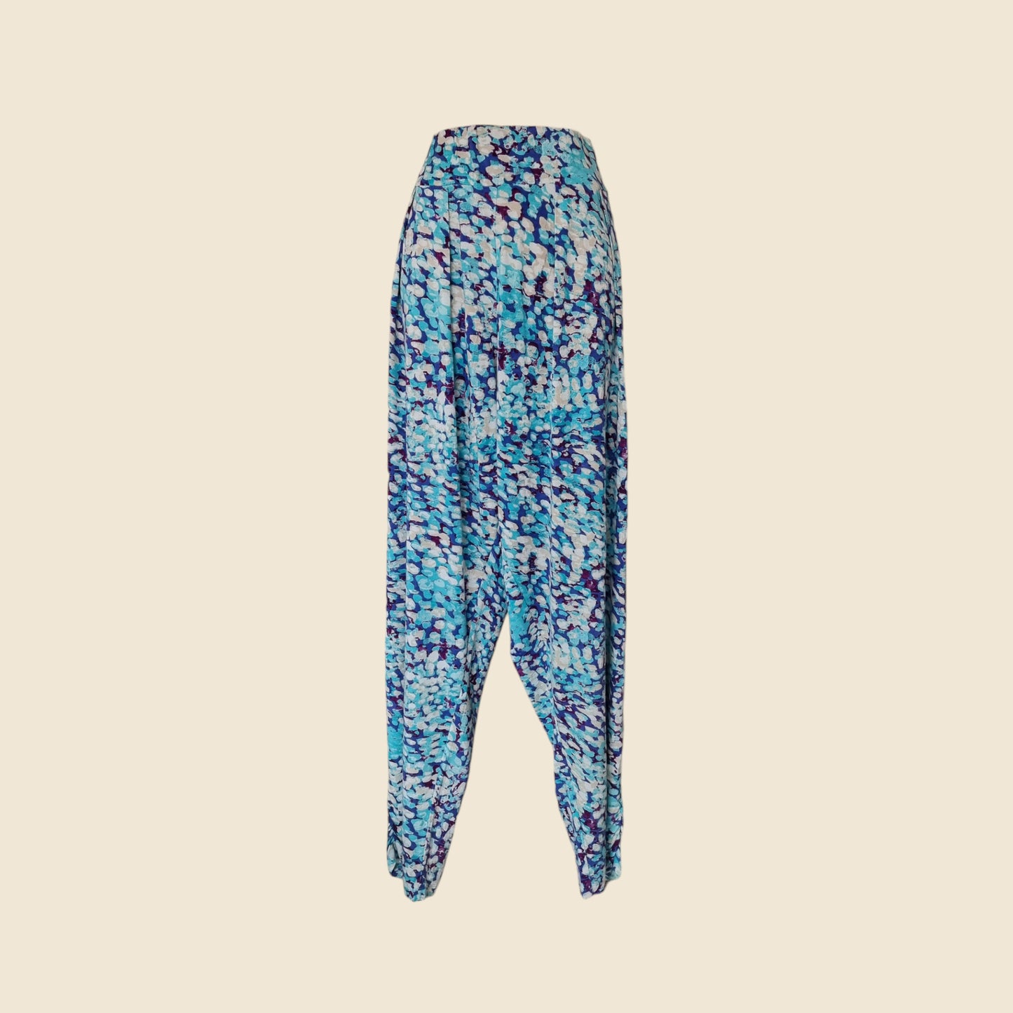 Patterned pants on a beige background
