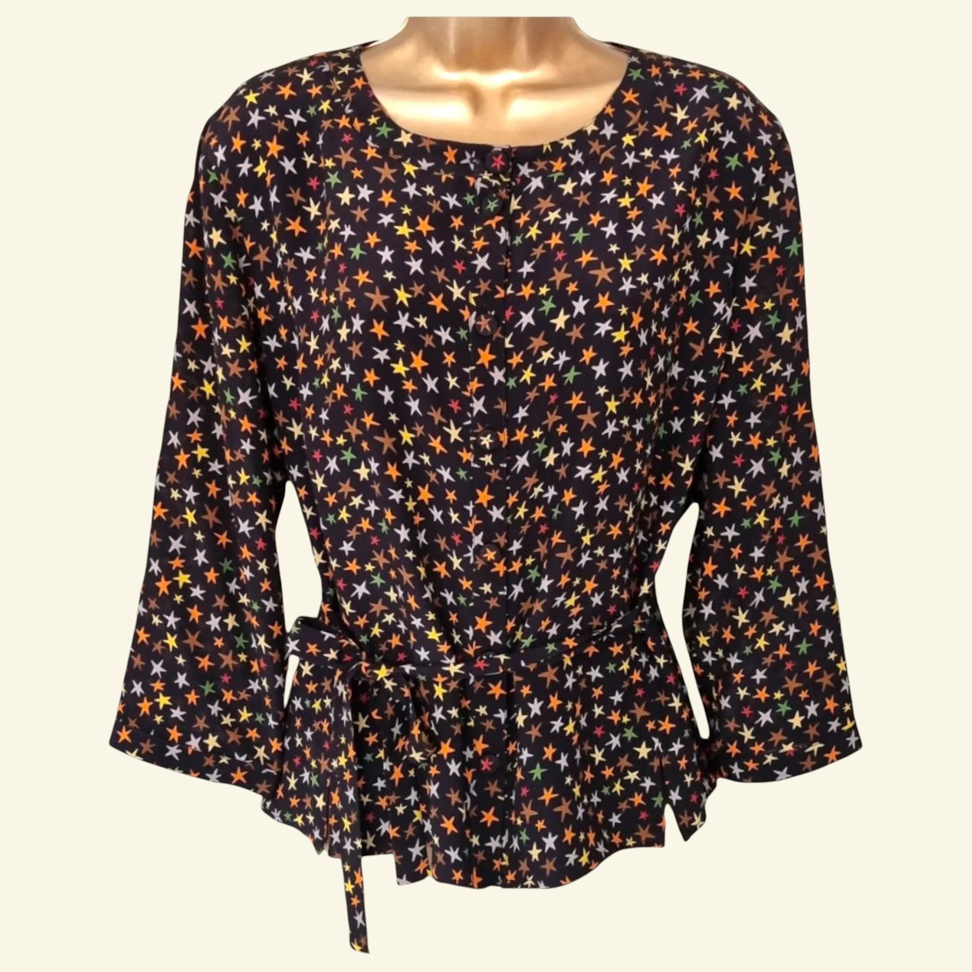 Caroline Charles London Vintage Black Silk Skirt & Top UK 16/18 US 12/14 EU 44/46 - Timelessfashions