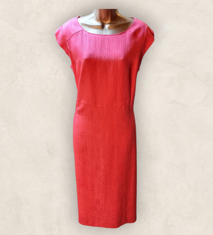 Caroline Charles London Vintage Coral Dress & Jacket UK 16 US 12 EU 44 Timeless Fashions
