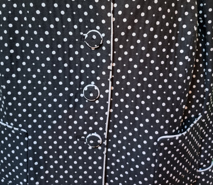 Caroline Charles Vintage Black & White Polka Dot Suit UK 16/18 US 12/14 EU 44/46 Timeless Fashions