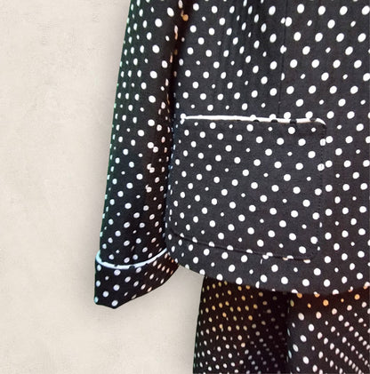 Caroline Charles Vintage Black & White Polka Dot Suit UK 16/18 US 12/14 EU 44/46 Timeless Fashions