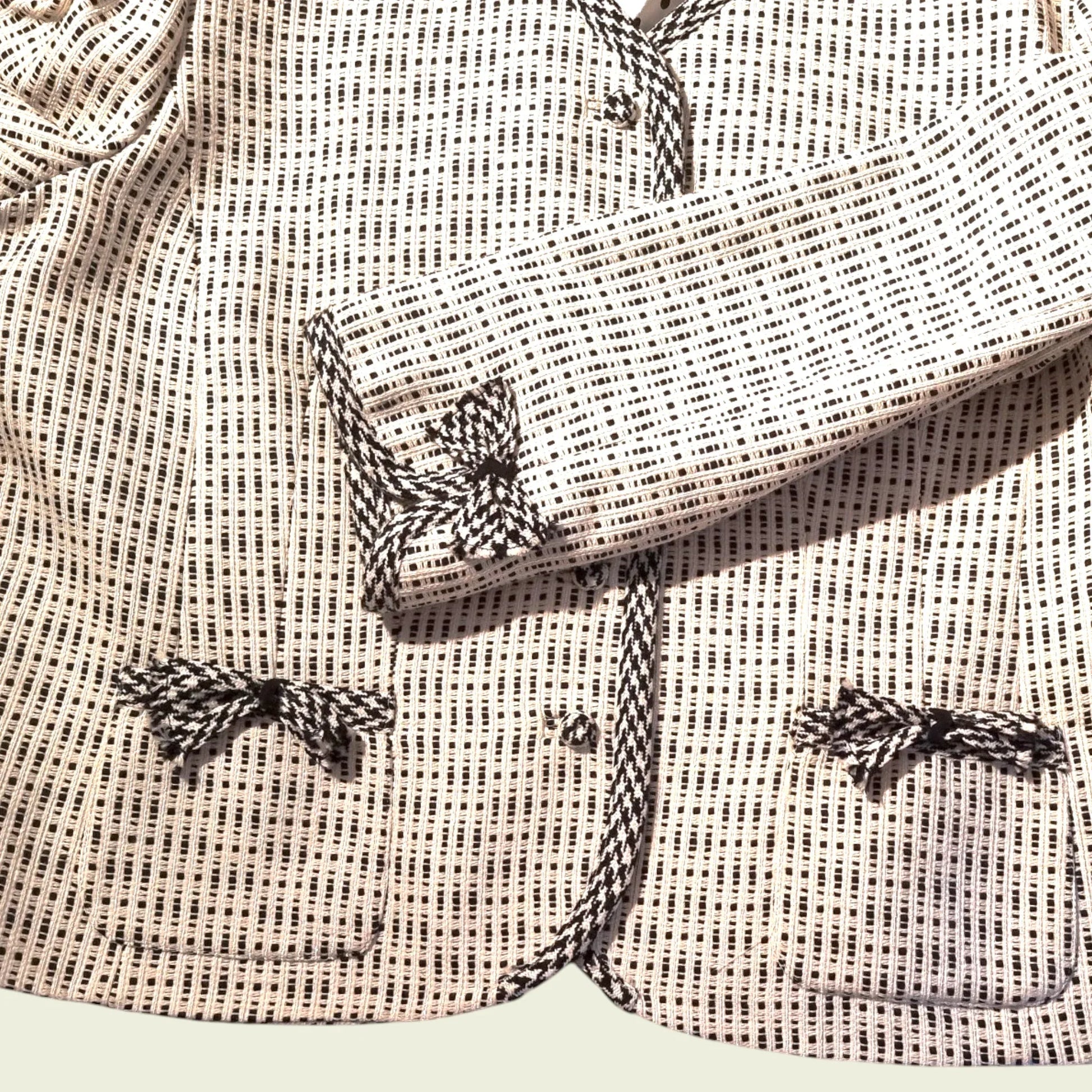 Caroline Charles London Vintage White Fleck Skirt & Jacket UK 16/18 US 12/14 EU 44/46 - Timelessfashions