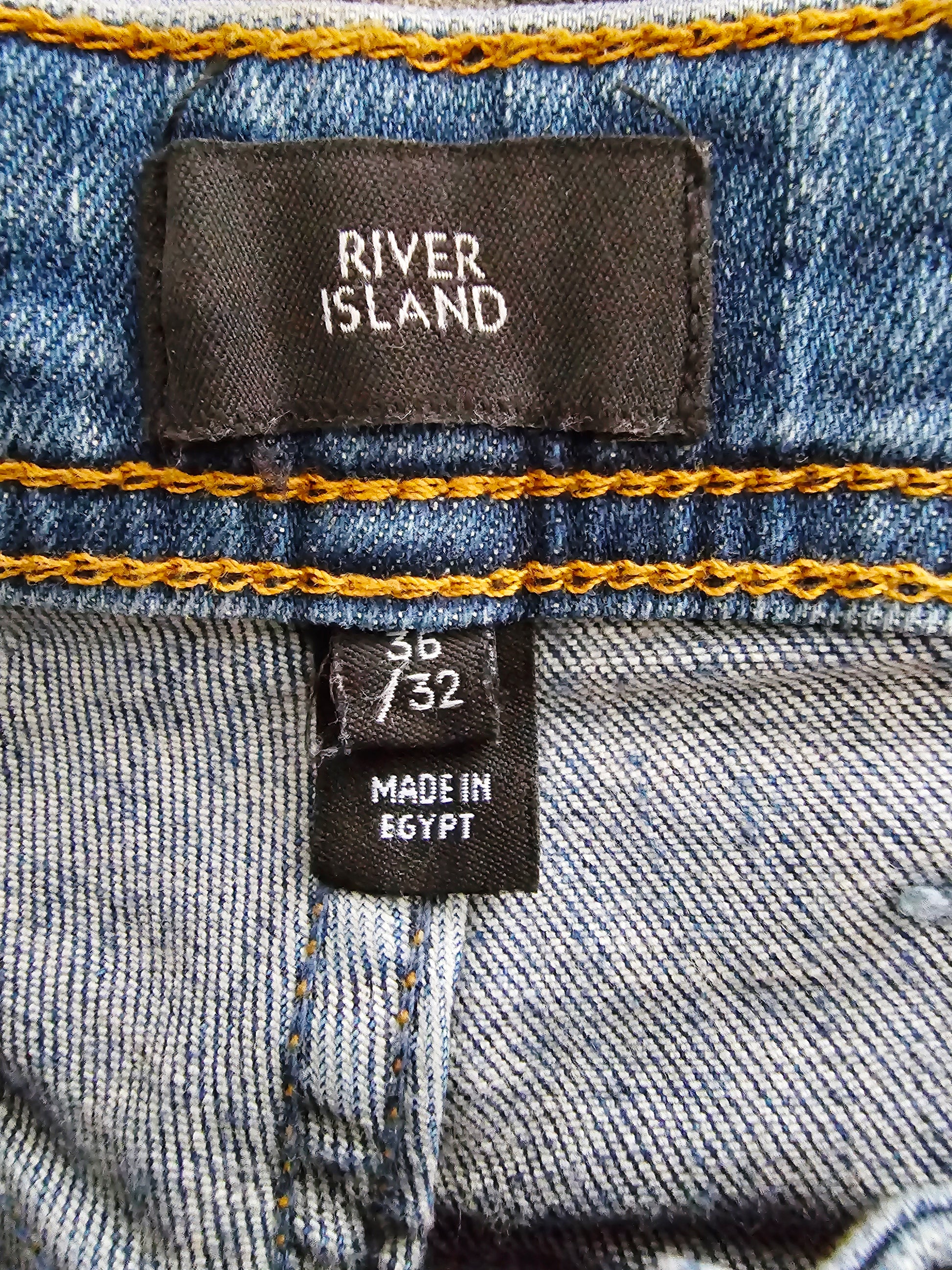 River Island Men's Mid Blue Denim Jeans UK 36/32 Timeless Fashions