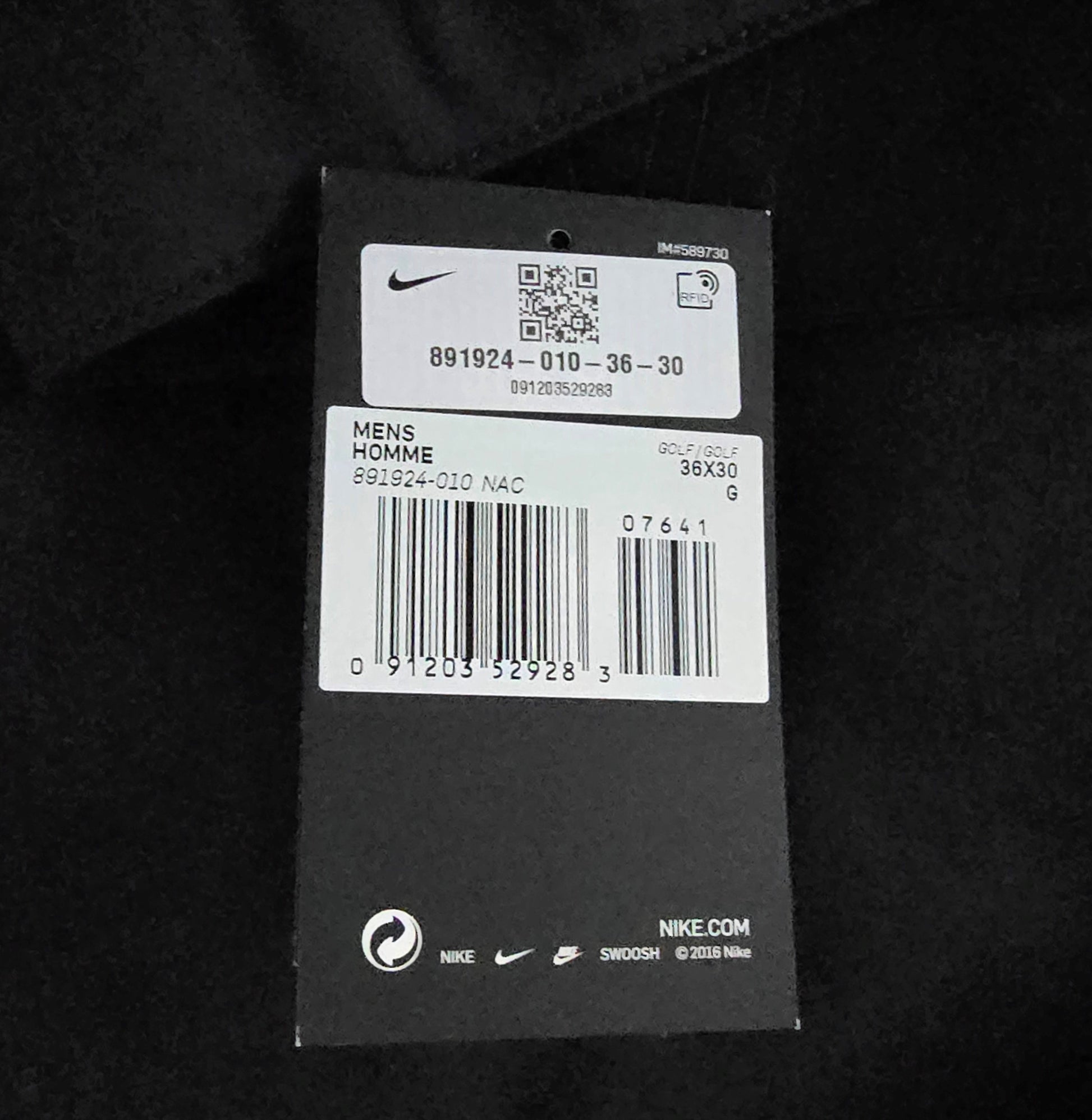 Nike Mens Black Golf Flex Hybrid Performance Dri Fit Stretch Trousers W36/L30 Timeless Fashions