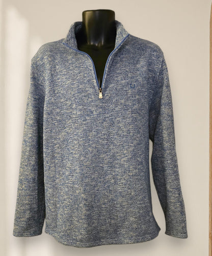 Lincoln Men's Blue/Grey 1/4 Zip Front Sweatshirt UK XL Timelessfashions