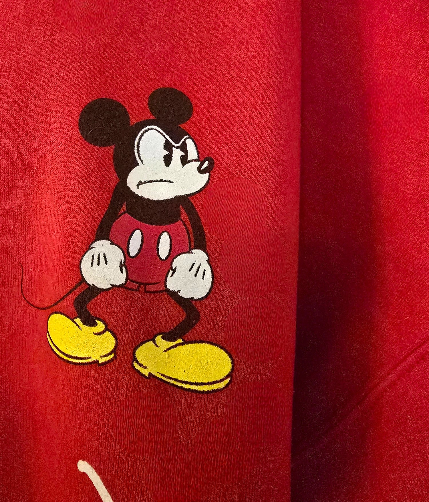 Mickey Mouse Disney Red Unisex Sweatshirt UK L Timeless Fashions