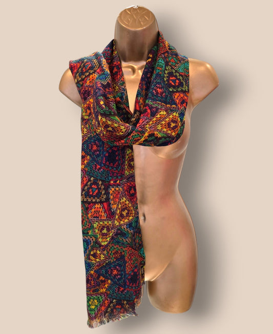 Caroline Charles Vintage Multicoloured Long Scarf Timeless Fashions