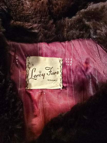 Leroy Furs Model Vintage Genuine Mink Fur Coat UK 14 US 10 EU 42 Timeless Fashions