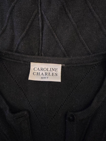 Caroline Charles Women’s Black Short Sleeve Cardigan UK 16 US 12 EU 44 Timeless Fashions