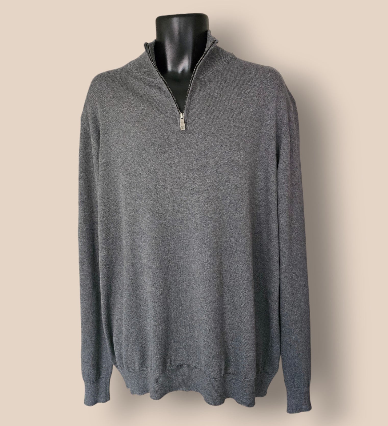 Lincoln Men's Grey Fine Knit Long Sleeve Sweater UK XXL Timelessfashions