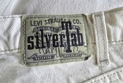 Levi Strauss Vintage Silver Tab Loose White Denim Straight Leg Jeans W33/L34 Timelessfashions