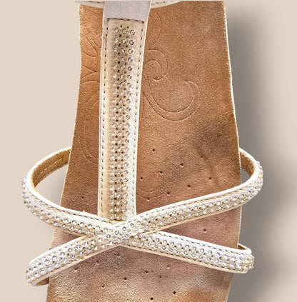 Clarks Womens Cream Diamante Flat Sandals UK 8 EU 42 US 8.5 Timeless Fashions