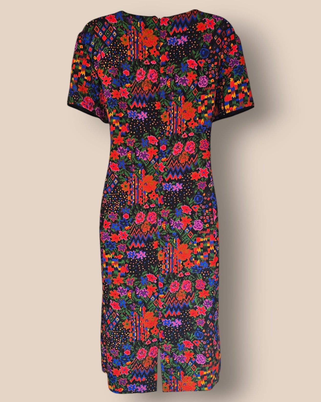 Caroline Charles Vintage Floral Dress UK 16 US 12 EU 44 Timeless Fashions