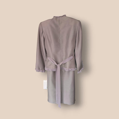 Medici Vintage Grey Silk Special Occasion Suit UK 10 US 6 EU 38