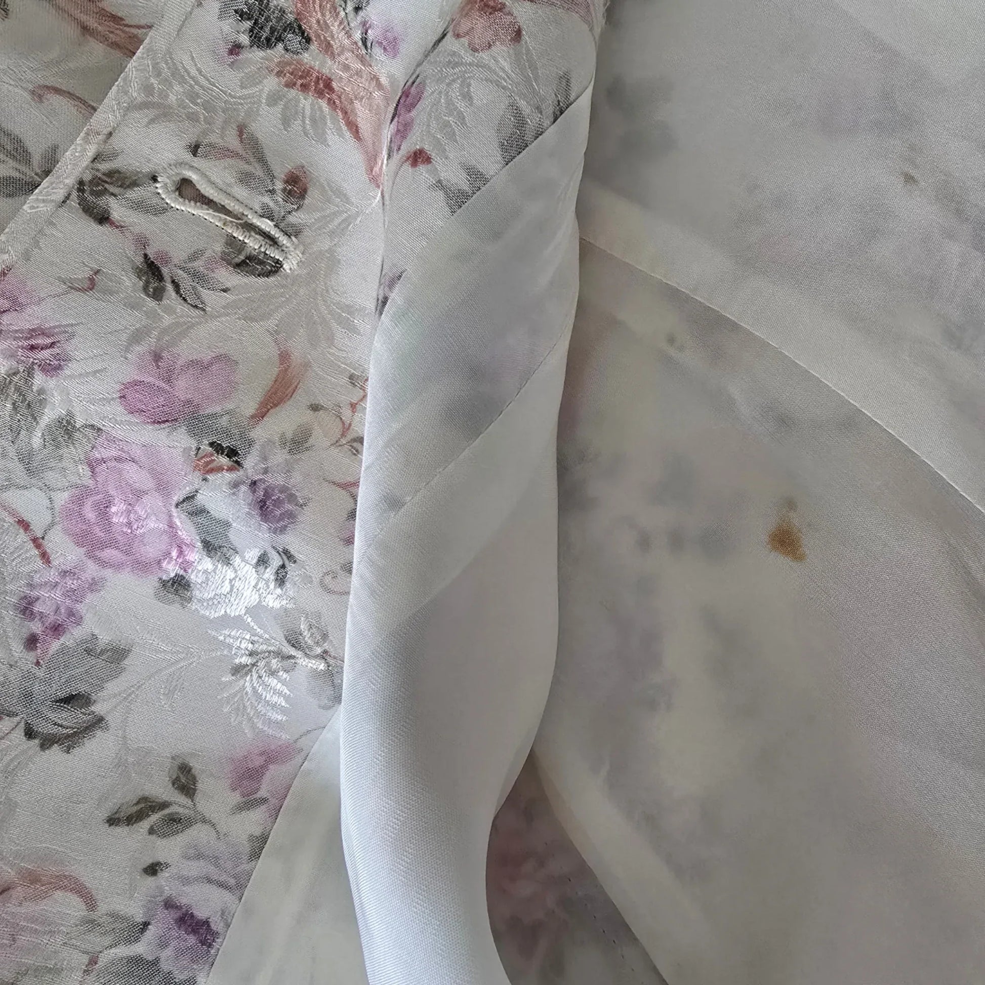 Caroline Charles White Floral Longline Jacket UK 8 US 4 EU 34 - Timelessfashions