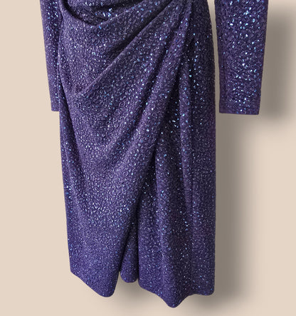Damsel In A Dress Midnight Blue Sequinned Dress UK 14 US 10 EU 42 Timeless Fashions