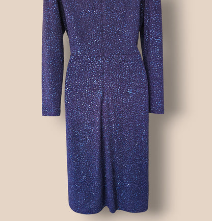 Damsel In A Dress Midnight Blue Sequinned Dress UK 14 US 10 EU 42 Timeless Fashions