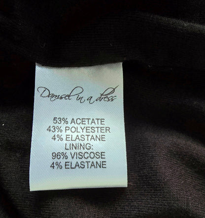 Damsel In A Dress Black And Gold Ruched Bodycon Dress UK 14 US 10 EU 42 Timeless Fashions