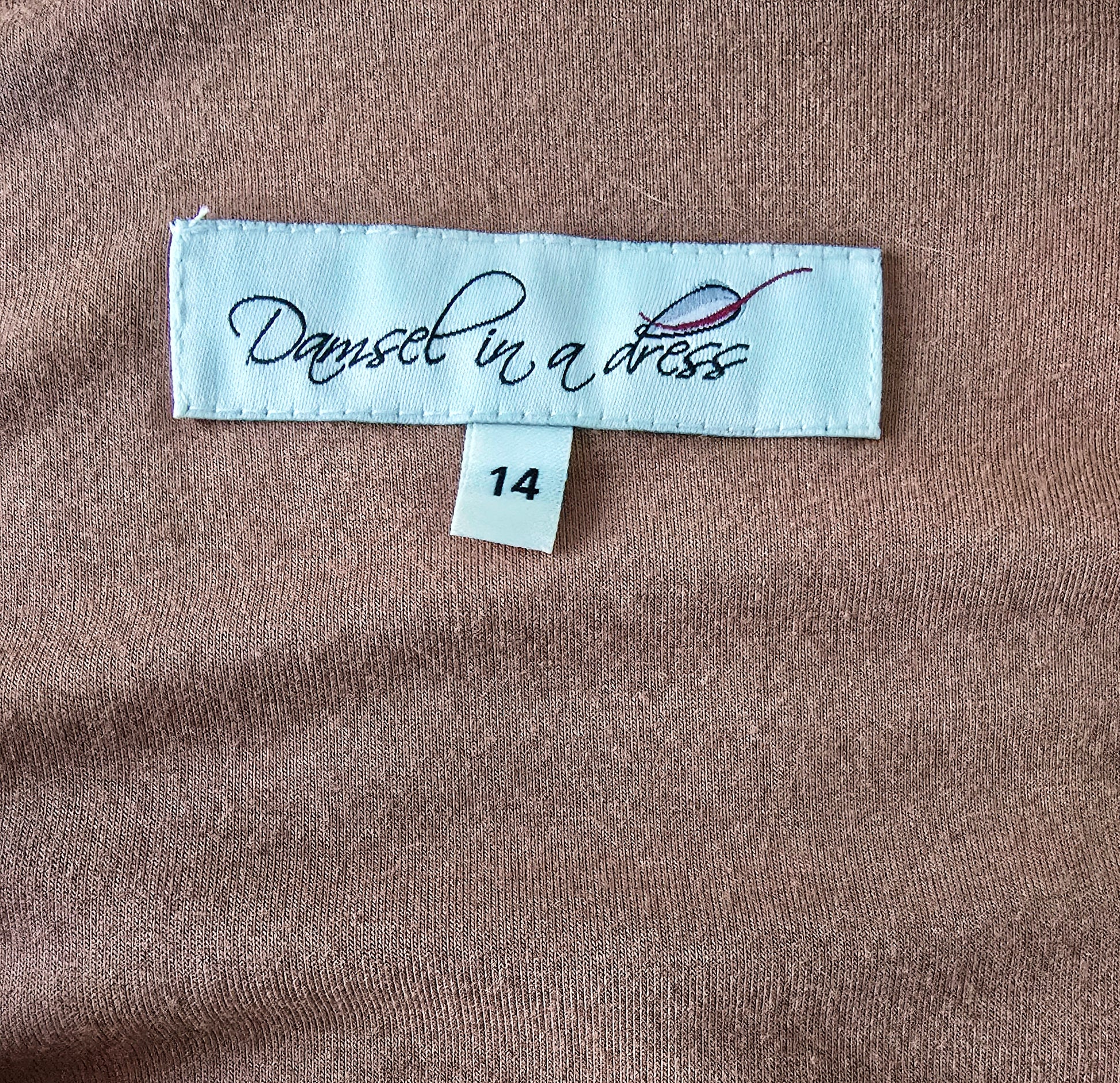 Damsel In A Dress Wrap Style Camel Lined Dress UK 14 US 10 EU 42 Timeless Fashions