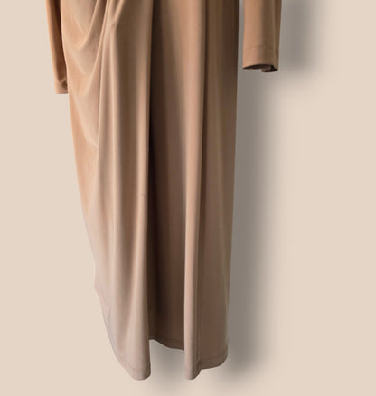 Damsel In A Dress Wrap Style Camel Lined Dress UK 14 US 10 EU 42 Timeless Fashions