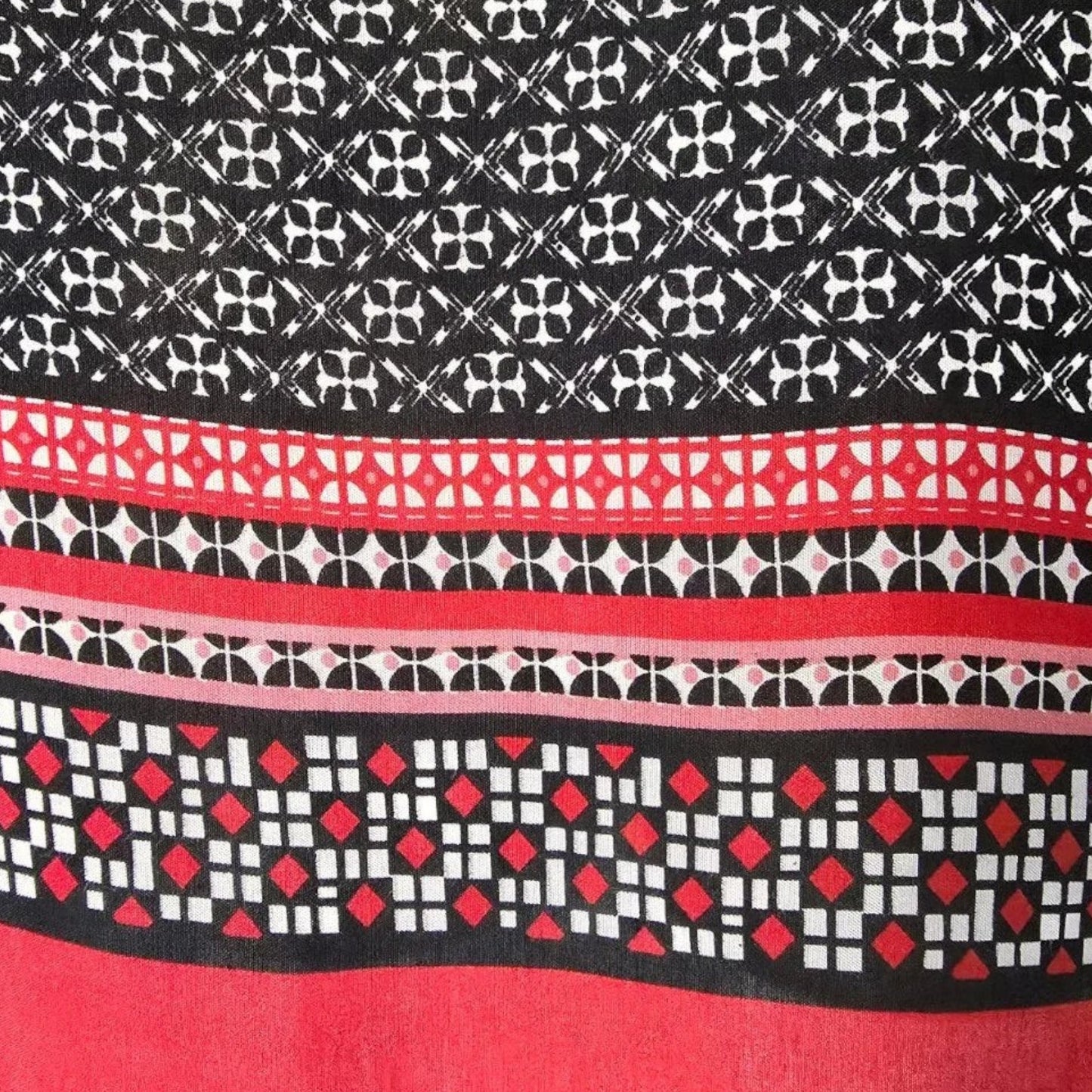 Masai Clothing White Black & Red Daiva Print Top UK 12 US 8 EU 40 - Timelessfashions