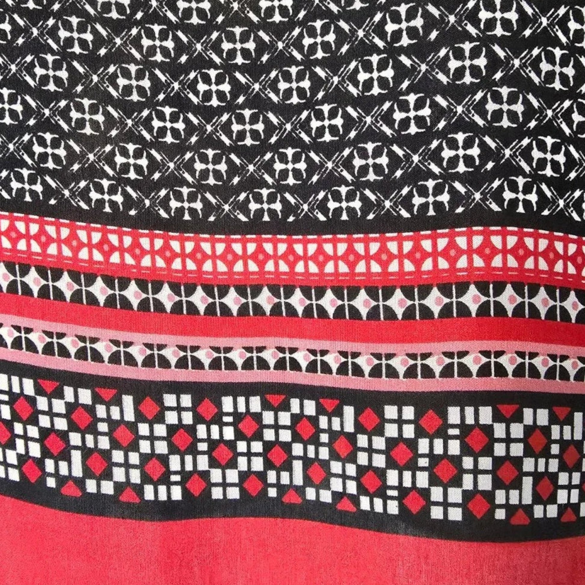 Masai Clothing White Black & Red Daiva Print Top UK 12 US 8 EU 40 - Timelessfashions