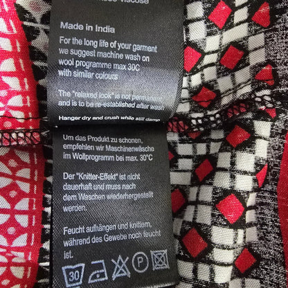 Masai Clothing White Black & Red Daiva Print Top UK 12 US 8 EU 40 - Timelessfashions