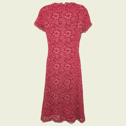Caroline Charles Coral Lace Dress UK 14 US 10 EU 42 - Timelessfashions