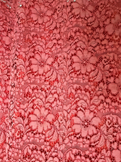 Caroline Charles Coral Lace Dress UK 14 US 10 EU 42 Timeless Fashions