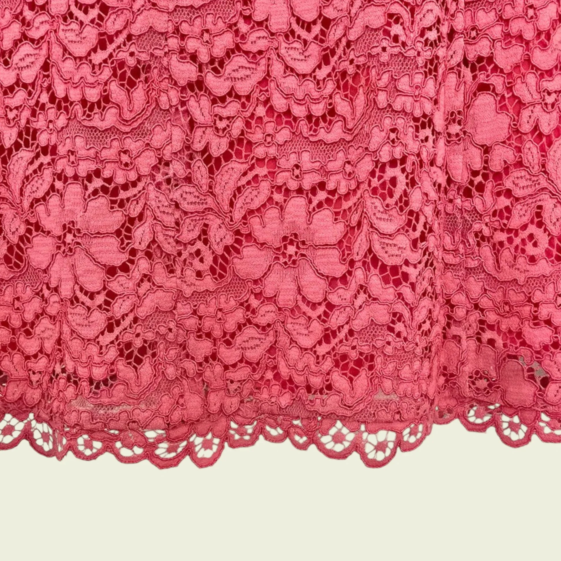 Caroline Charles Coral Lace Dress UK 14 US 10 EU 42 - Timelessfashions