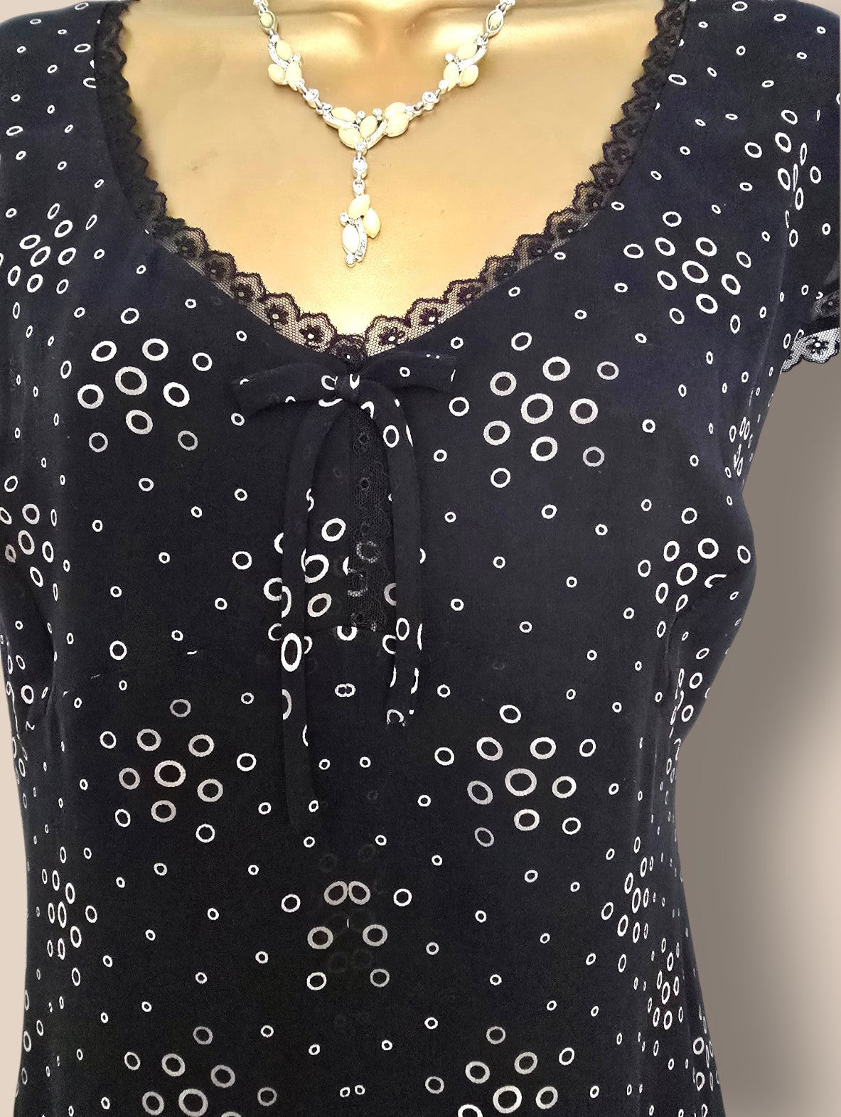 Caroline Charles Black And Gold Fully Lined Silk Dress UK 16 US 12 EU 44 Timeless Fashions