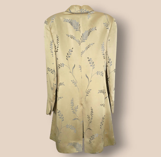 Caroline Charles Gold Embroidered Oriental Style Long Line Jacket UK 12 US 8 EU 40 Timeless Fashions