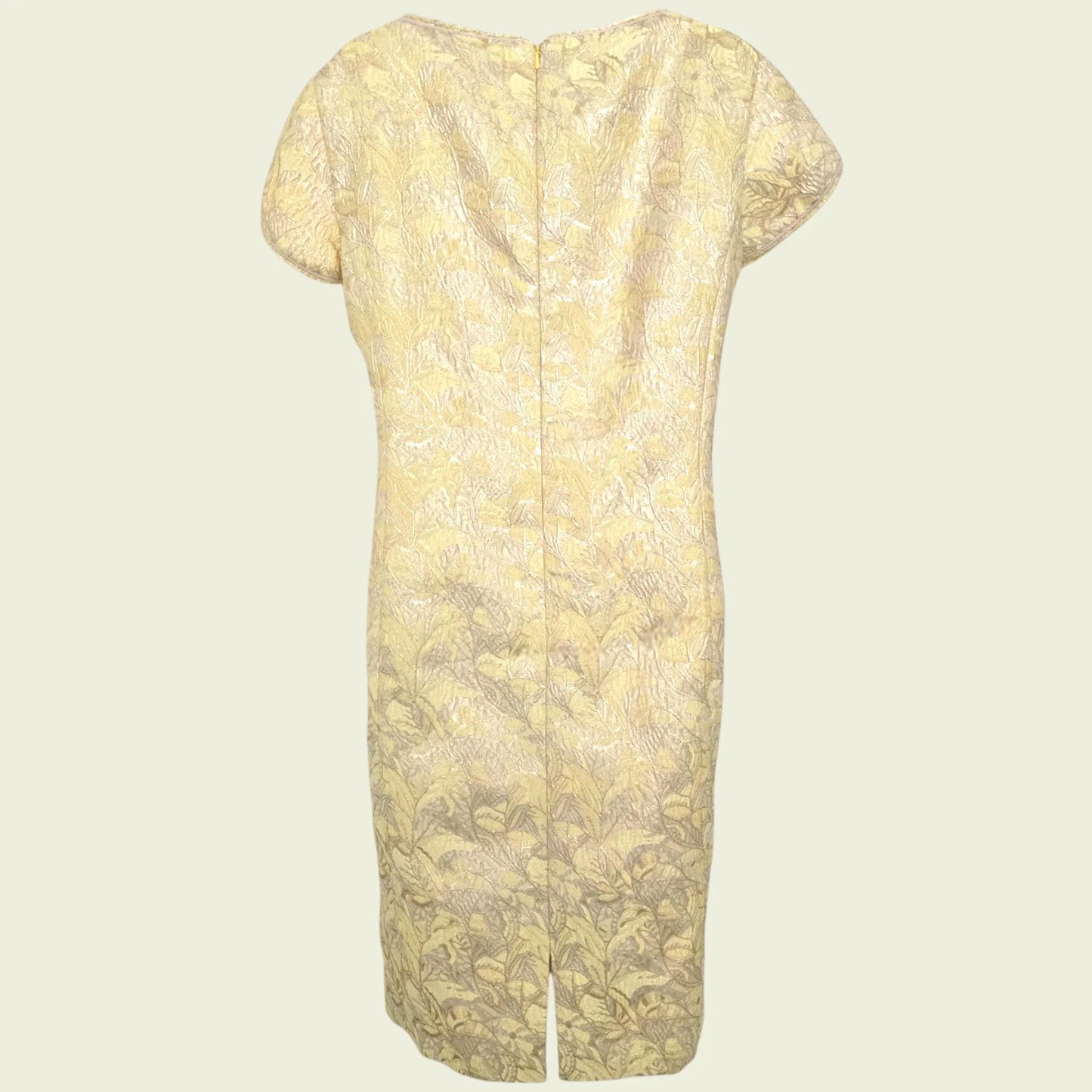 Caroline Charles Gold Jacquard Dress And Jacket UK 18 US 14 EU 46 - Timelessfashions