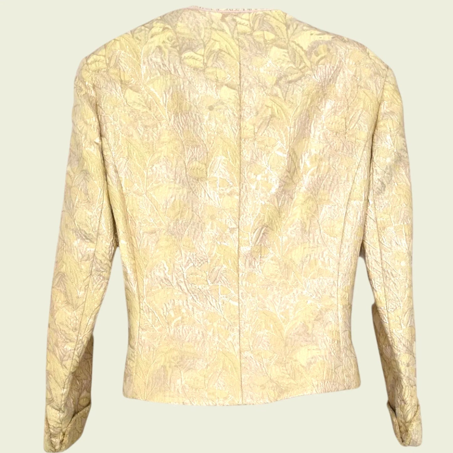 Caroline Charles Gold Jacquard Dress And Jacket UK 18 US 14 EU 46 - Timelessfashions