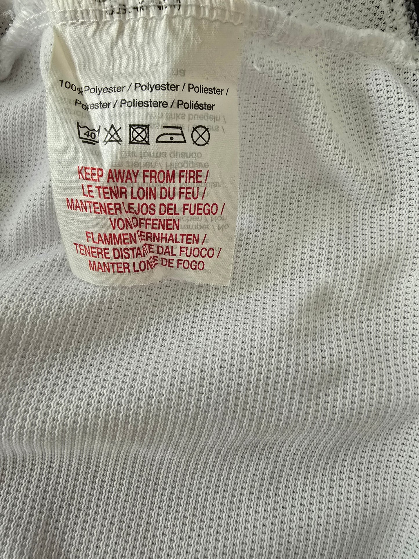 Fabric label on white background