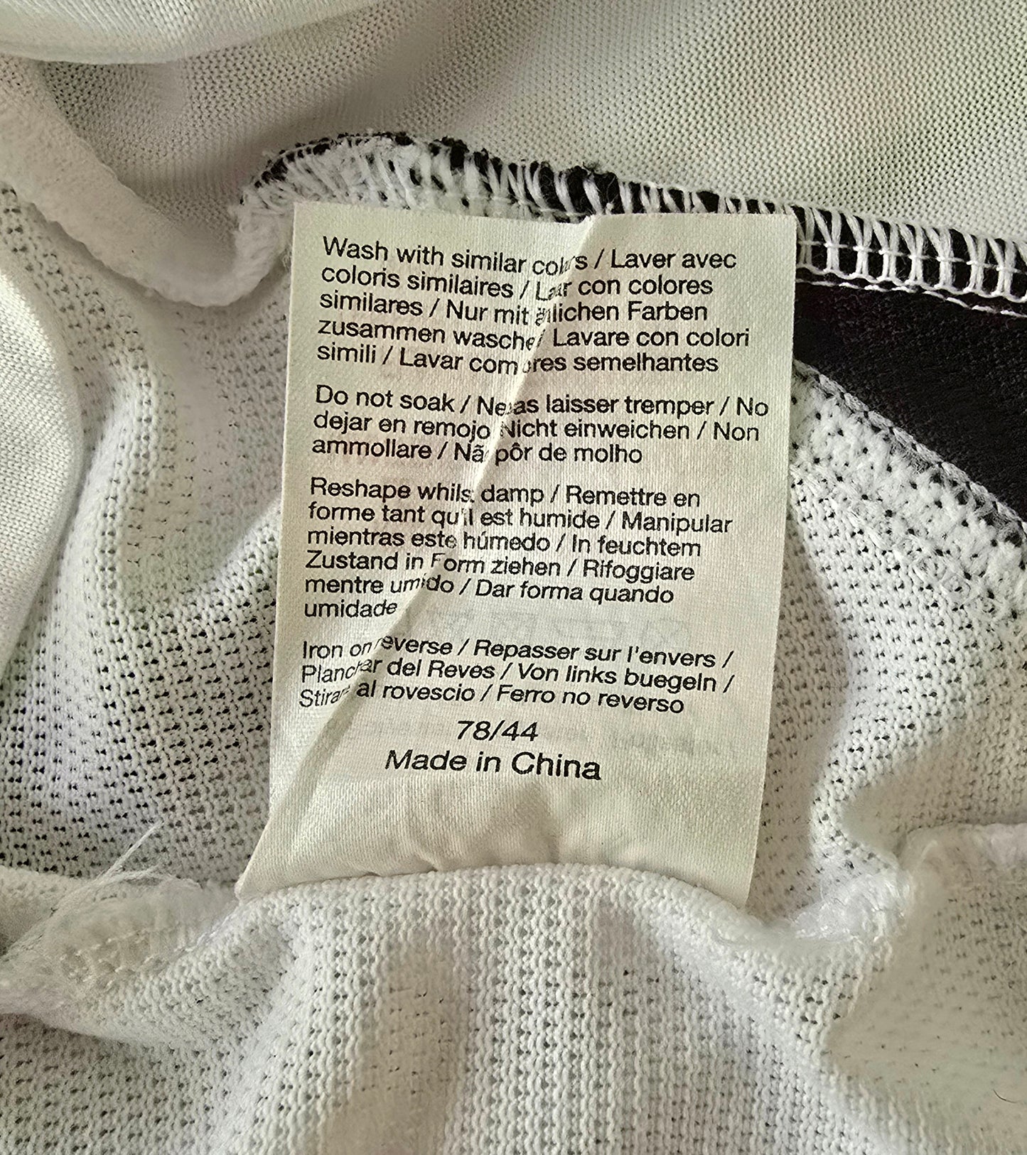 Laundry label on white background