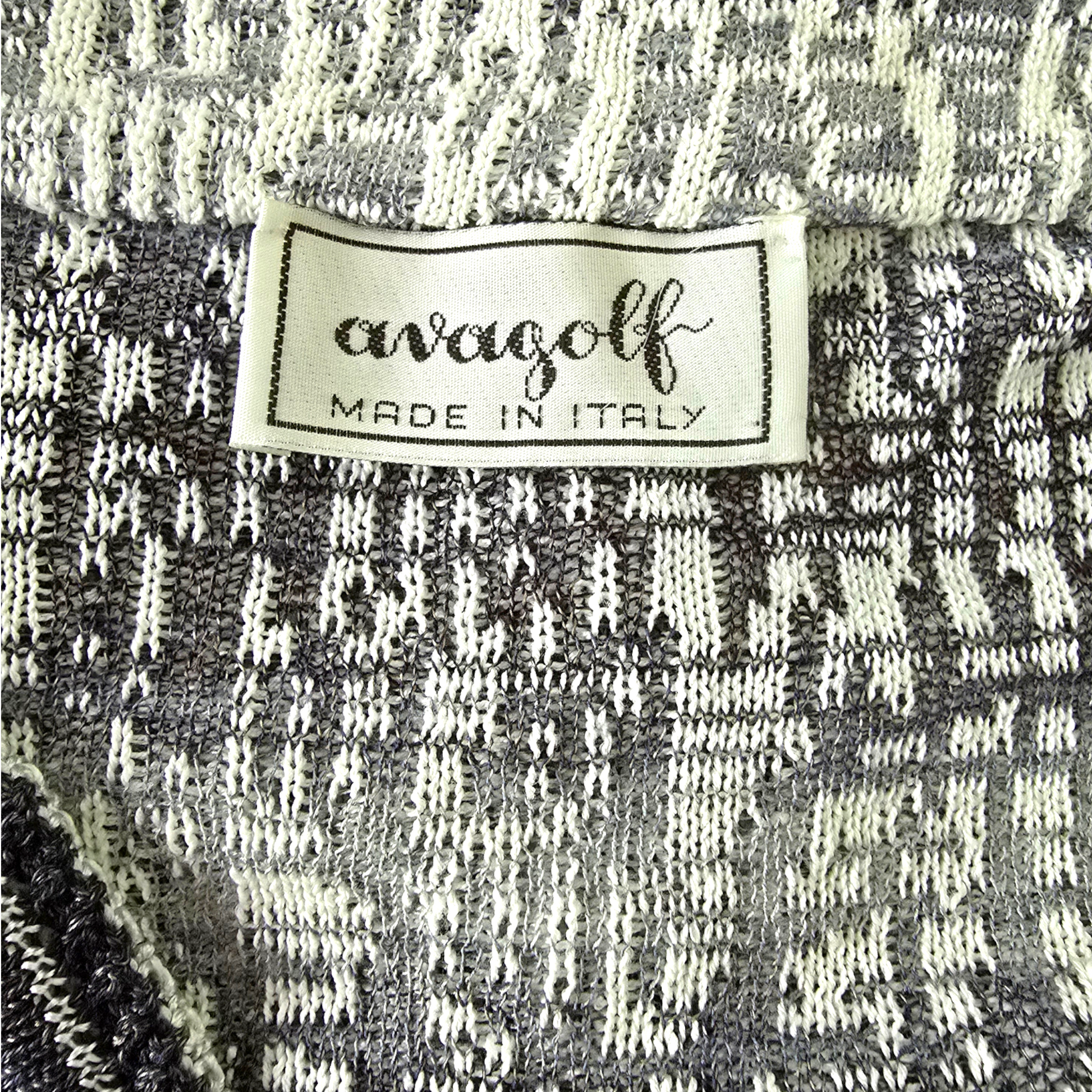 Clothing label showing Avagolf on textured background