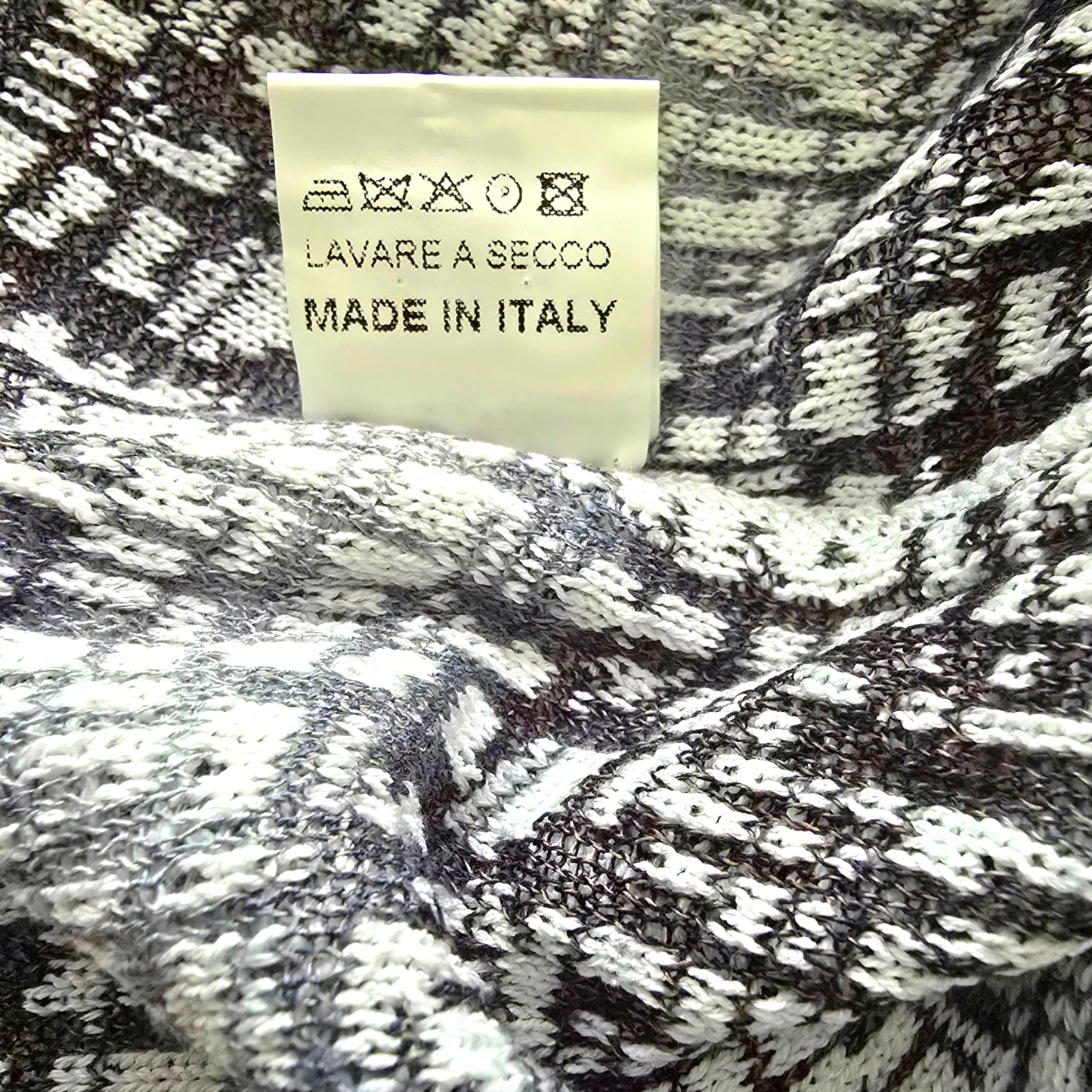 Clothing label on textured background