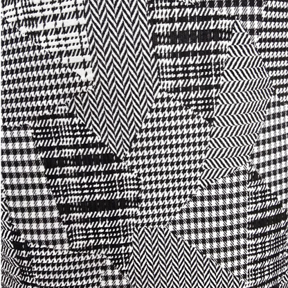 Black and white geometric patterned fabric texture