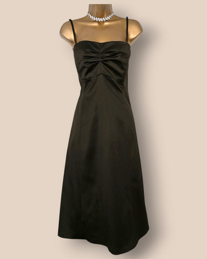 Coast Olive Green Satin Strapless Special Occasion Dress UK 16 US 12 EU 44 Timeless Fashions
