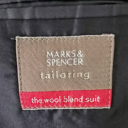 Marks & Spencer tailoring label on a wool blend suit