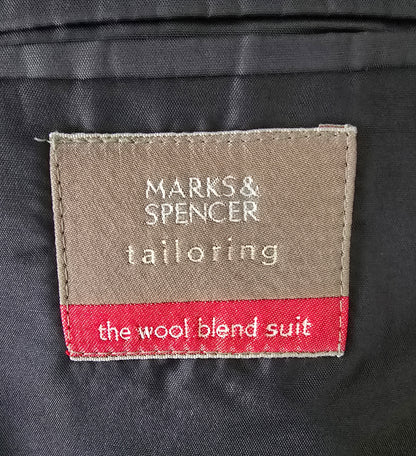 Marks & Spencer Mens Black Single Breasted Tuxedo Jacket UK 44 Timeless Fashions