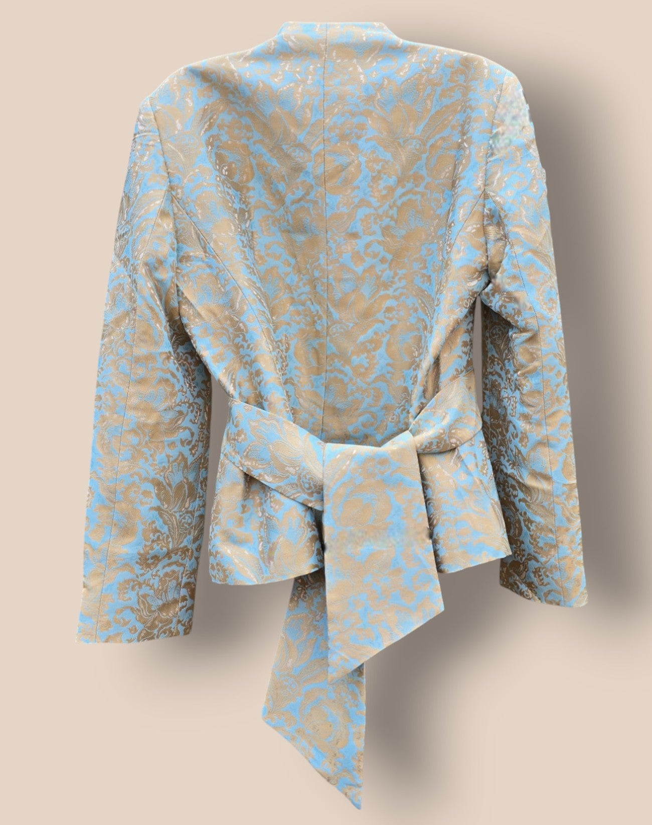 Brunella Jacquard Blue And Gold Jacket UK 16 US 12 EU 44 Timeless Fashions
