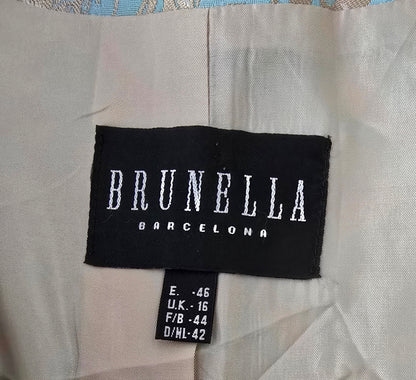 Brunella Jacquard Blue And Gold Jacket UK 16 US 12 EU 44 Timeless Fashions