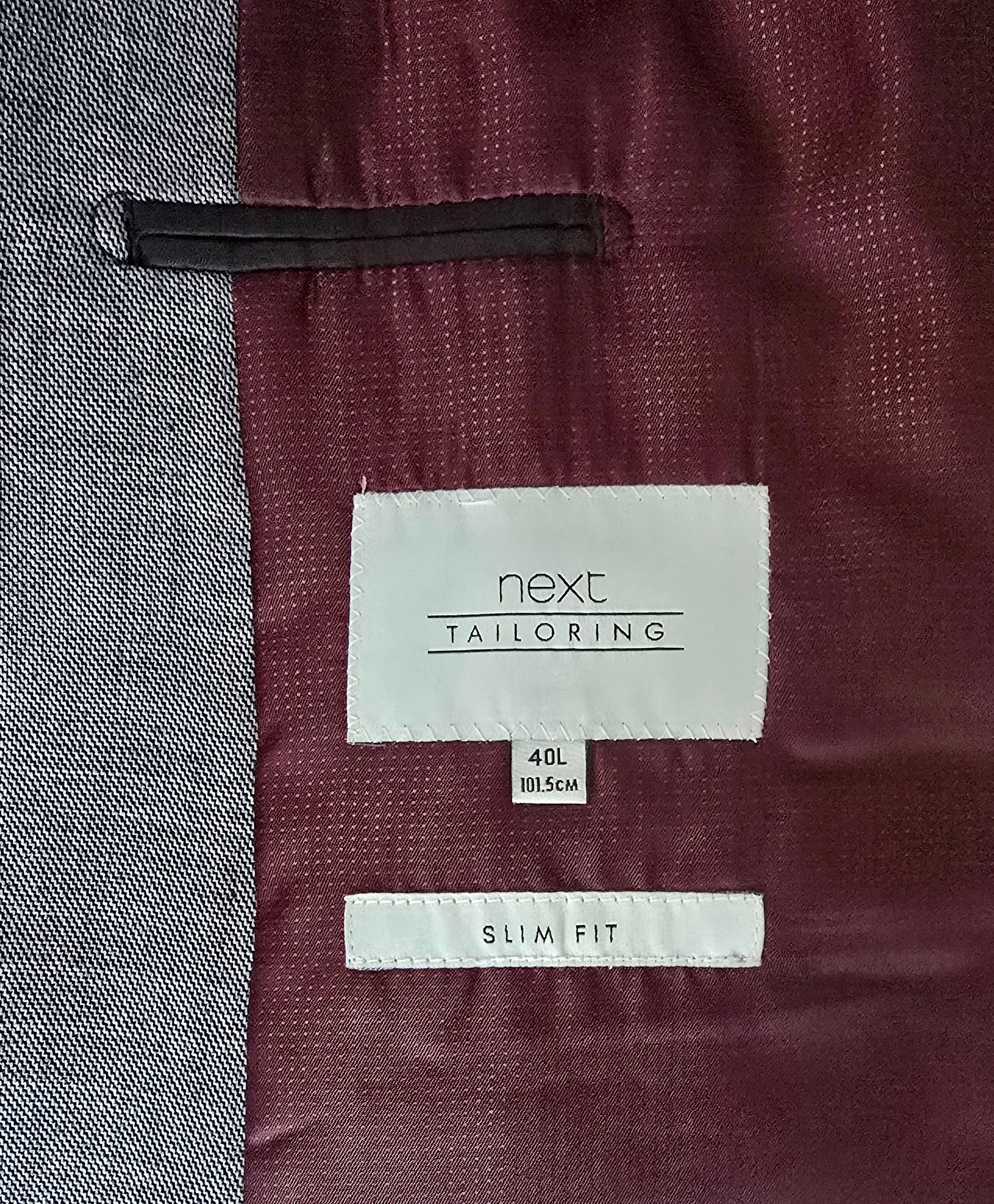 Next Mens Grey Slim Fit Long Line Single Breasted Jacket UK 40L Timeless Fashions