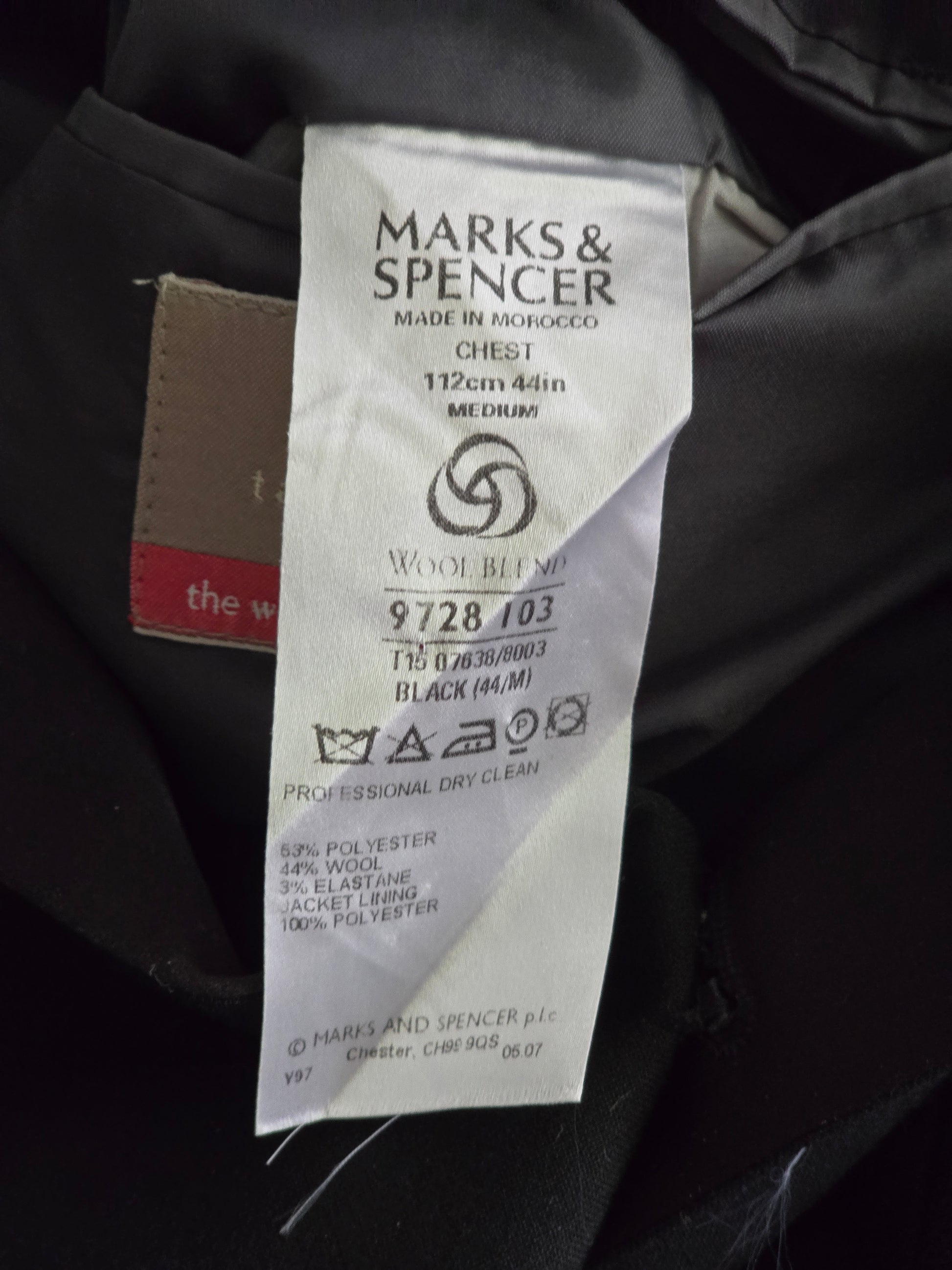 Marks & Spencer Mens Black Single Breasted Tuxedo Jacket UK 44 Timeless Fashions
