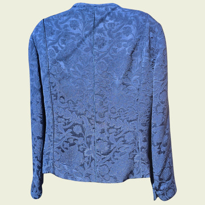 Midnight blue jacket on a beige background