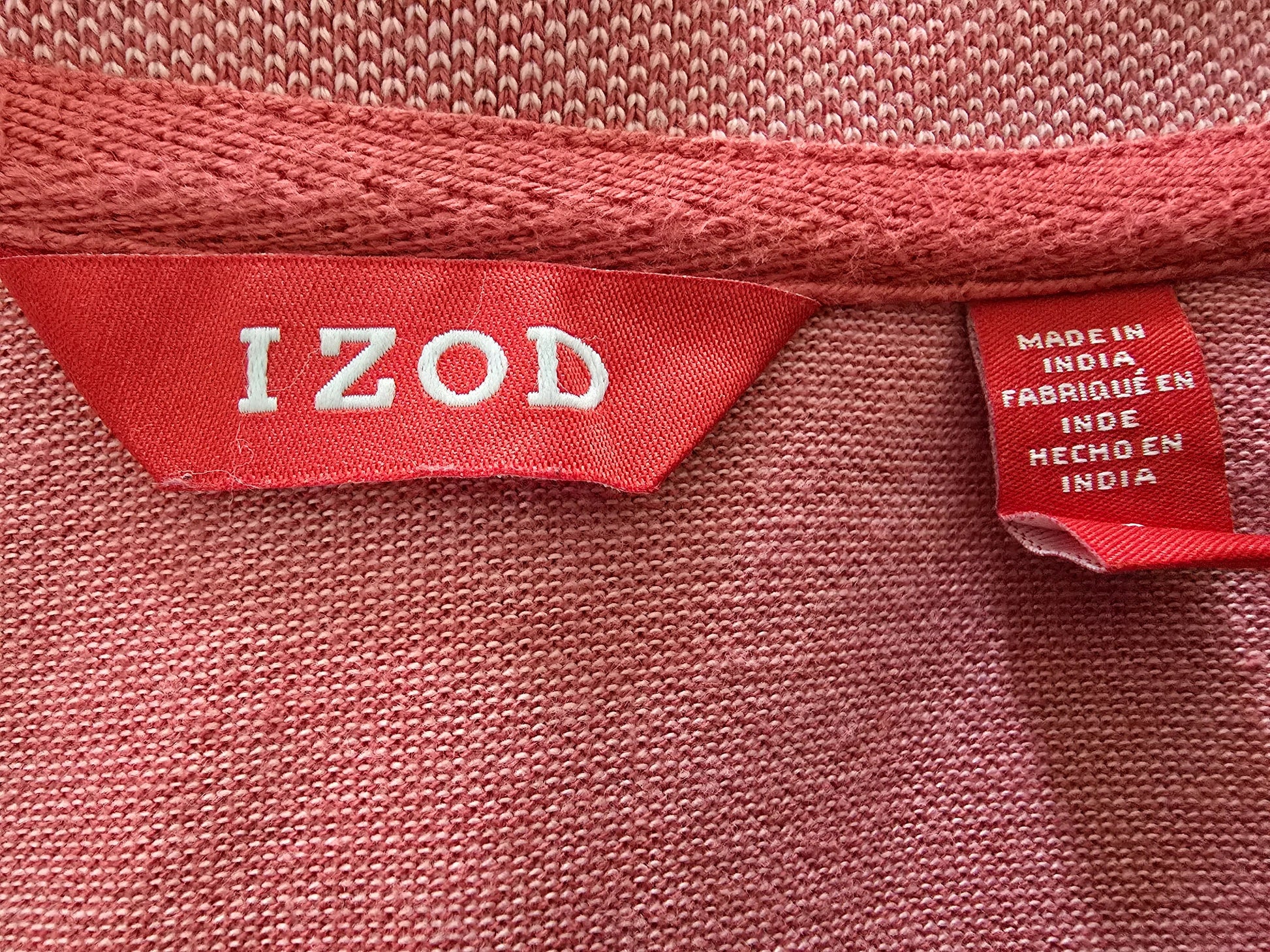 IZOD Mens Pink Short Sleeve Cotton Polo Shirt UK L - Timelessfashions