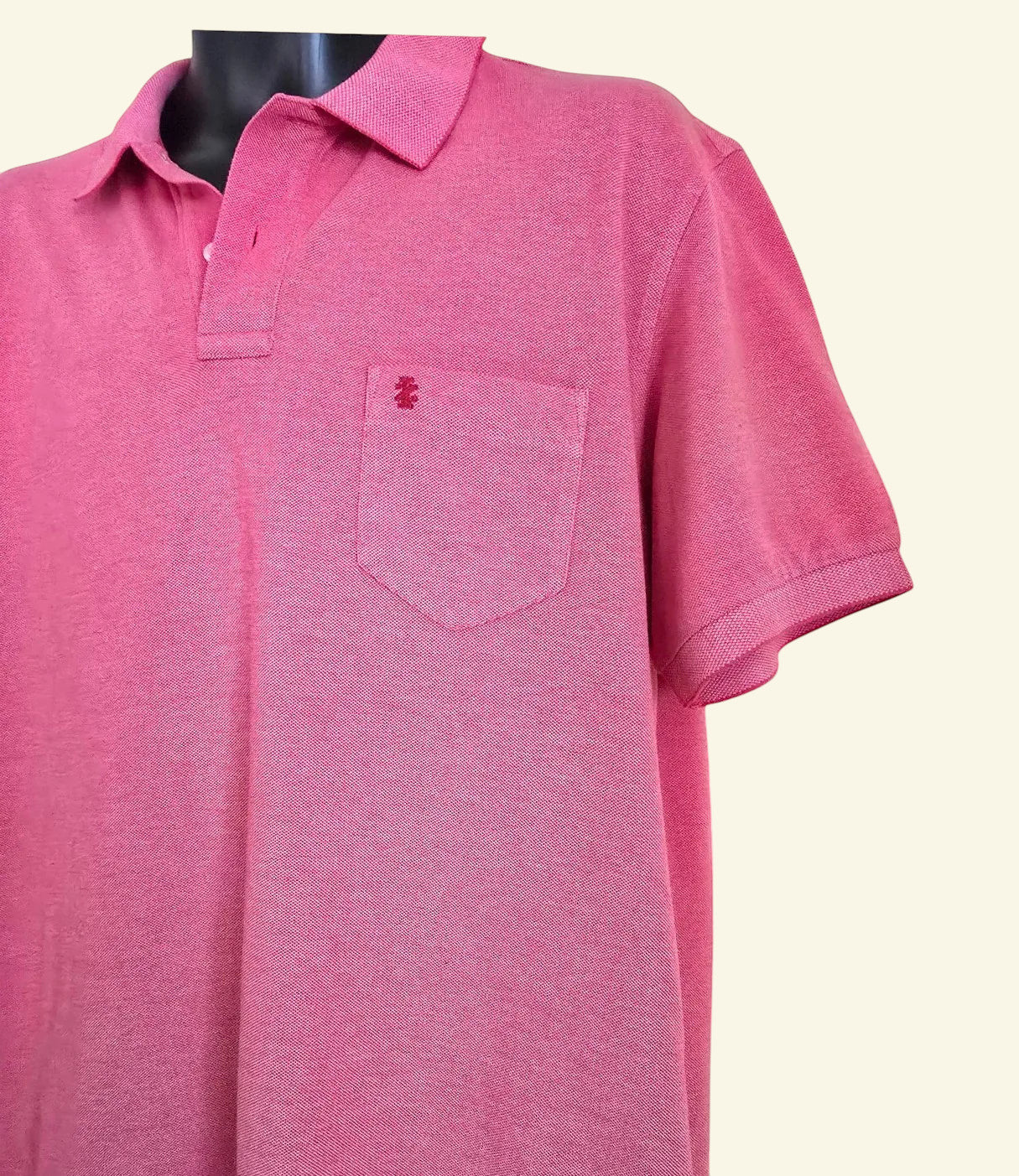 IZOD Mens Pink Short Sleeve Cotton Polo Shirt UK L - Timelessfashions